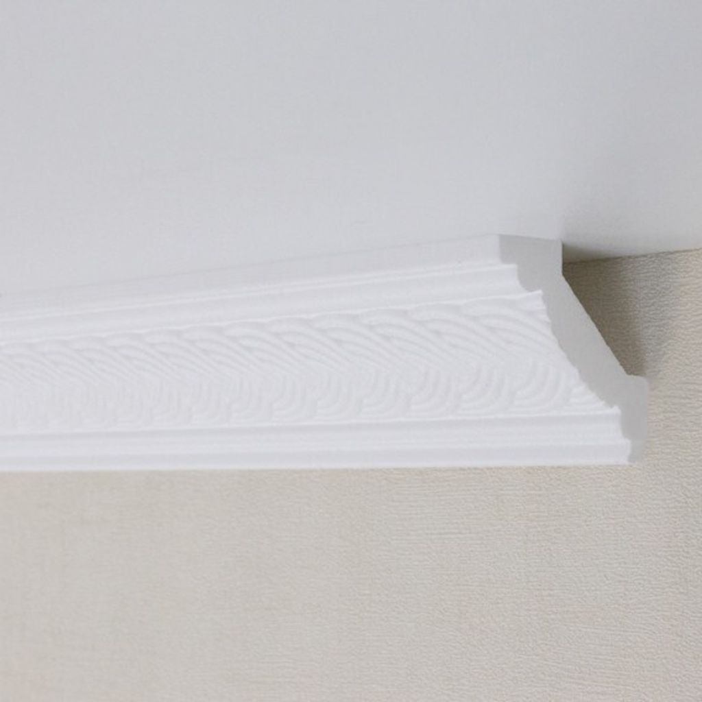 PROVISTON | Stuckleiste | Polystyrol | 53 x 53 x 2000 mm | Weiß | Deckenleiste | Überstreichbar | Einfache Montage | Hochwertig | Stabil und Leic...