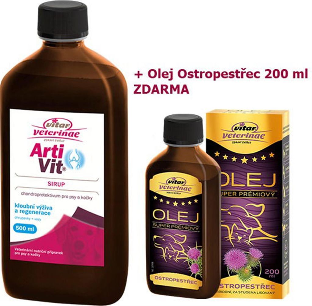 Vitar Veterinae Artivit Sirup 500 ml Distelöl 200 ml