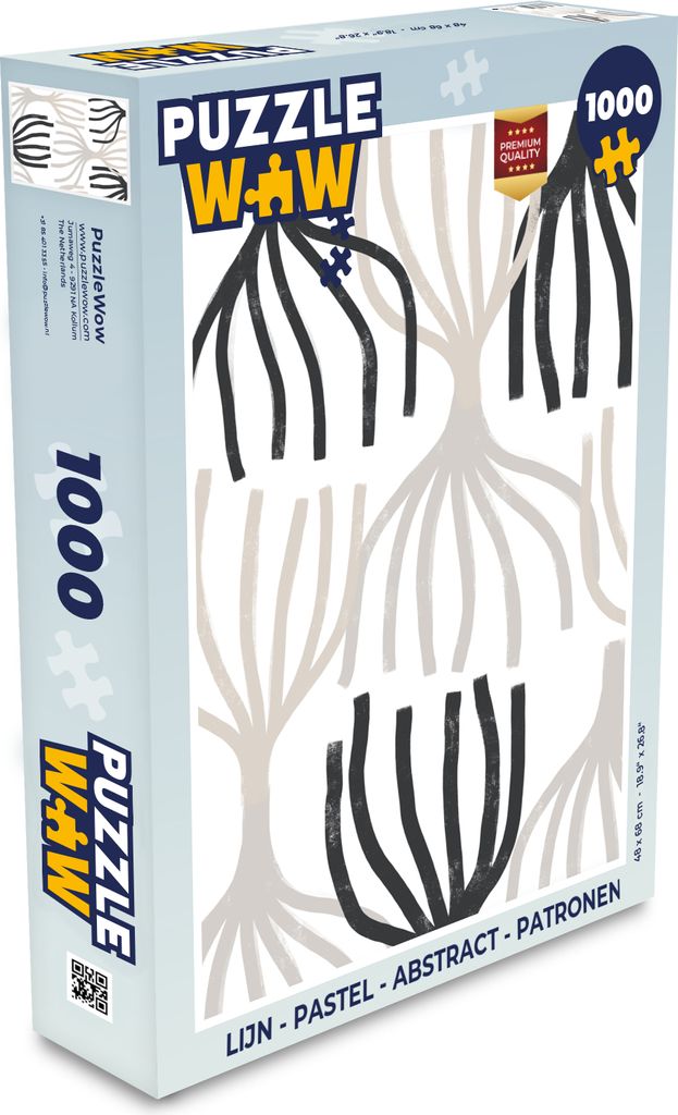 MuchoWow Puzzle 1000 Teile Linie - Pastell - Abstrakt - Muster - Spielzeug - Alt und Jung - Spiele - Puzzeln