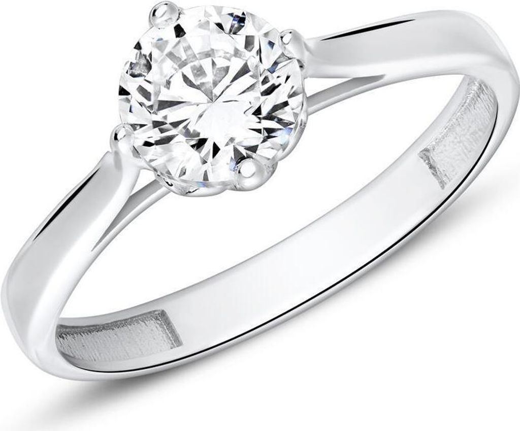 9K Weißgold Verlobungsring mit Zirkonia von JEWLIX