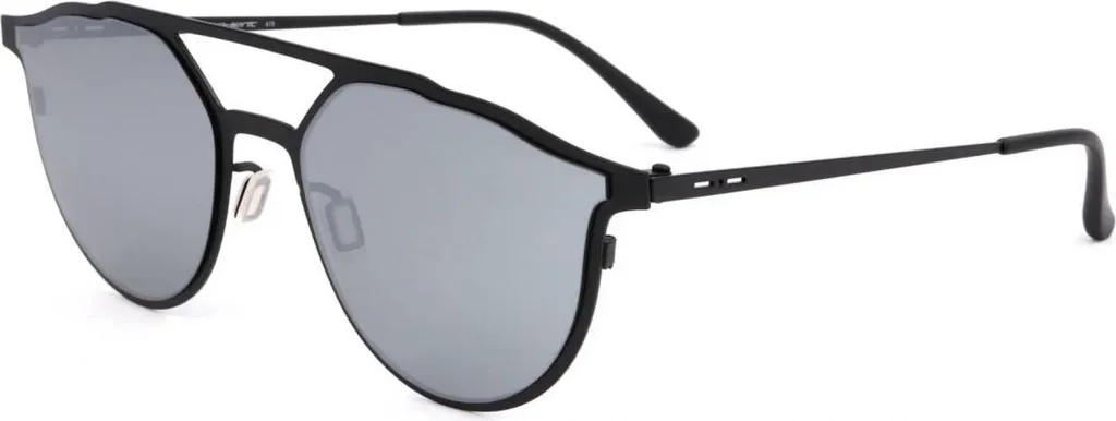 Lunettes de Soleil Rectangulaires en Métal Noir Italia Independent 0256