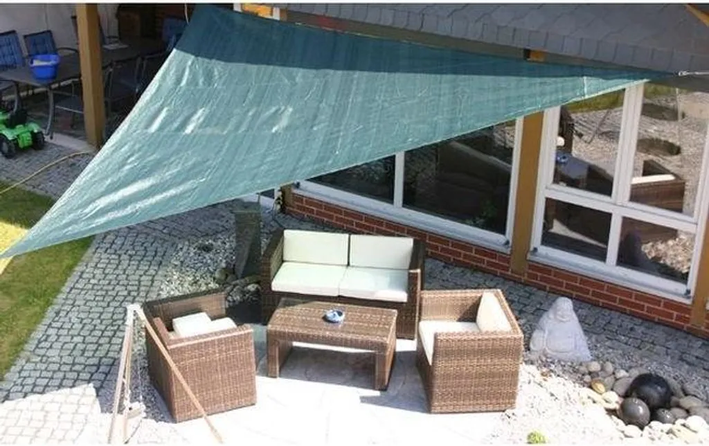 Tenda Vela 3,6m Triangolare Verde | Telo Parasole Alta Resistenza