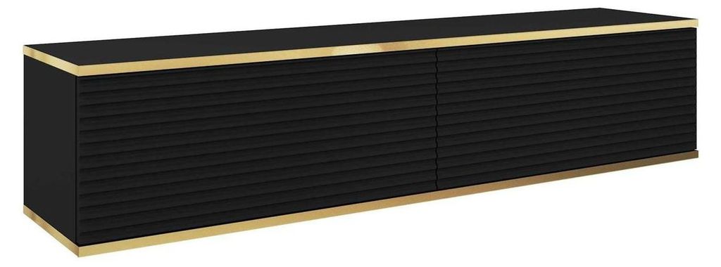 WISZĄCA SZAFKA RTV czarna 135 cm Hollar FREZOWANA Zdjęcie produktu 