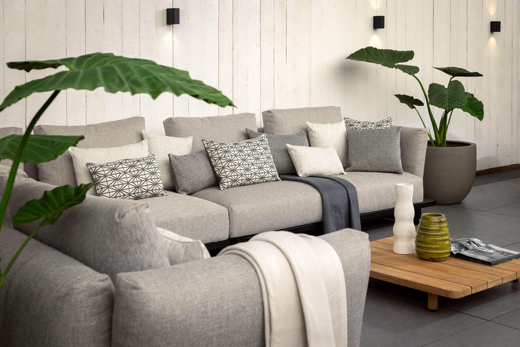 Dutch Decor Outdoor Kissenbezug Unifarbe Kai 40x60 cm Grau
