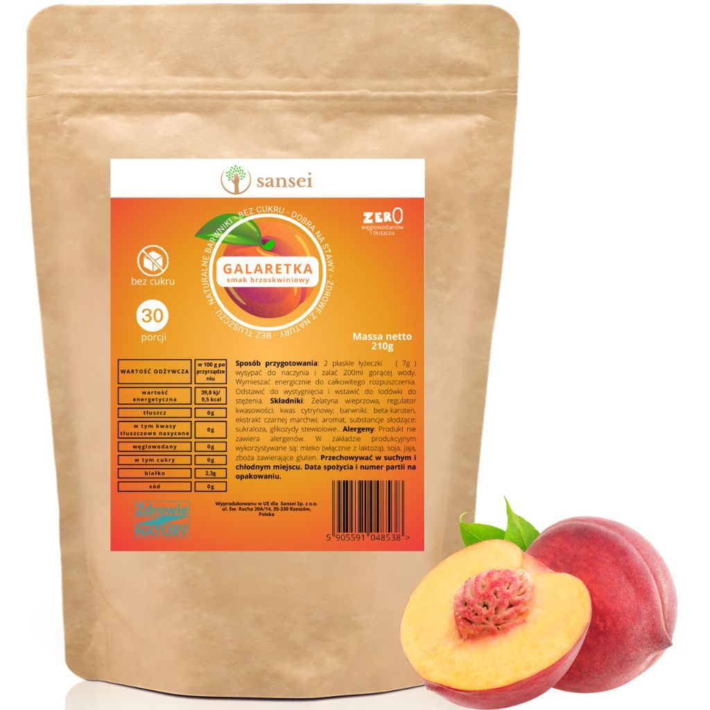 GALARETKA BEZ CUKRU 210g NISKOKALORYCZNA BRZOSKWINIOWA Zdjęcie produktu 