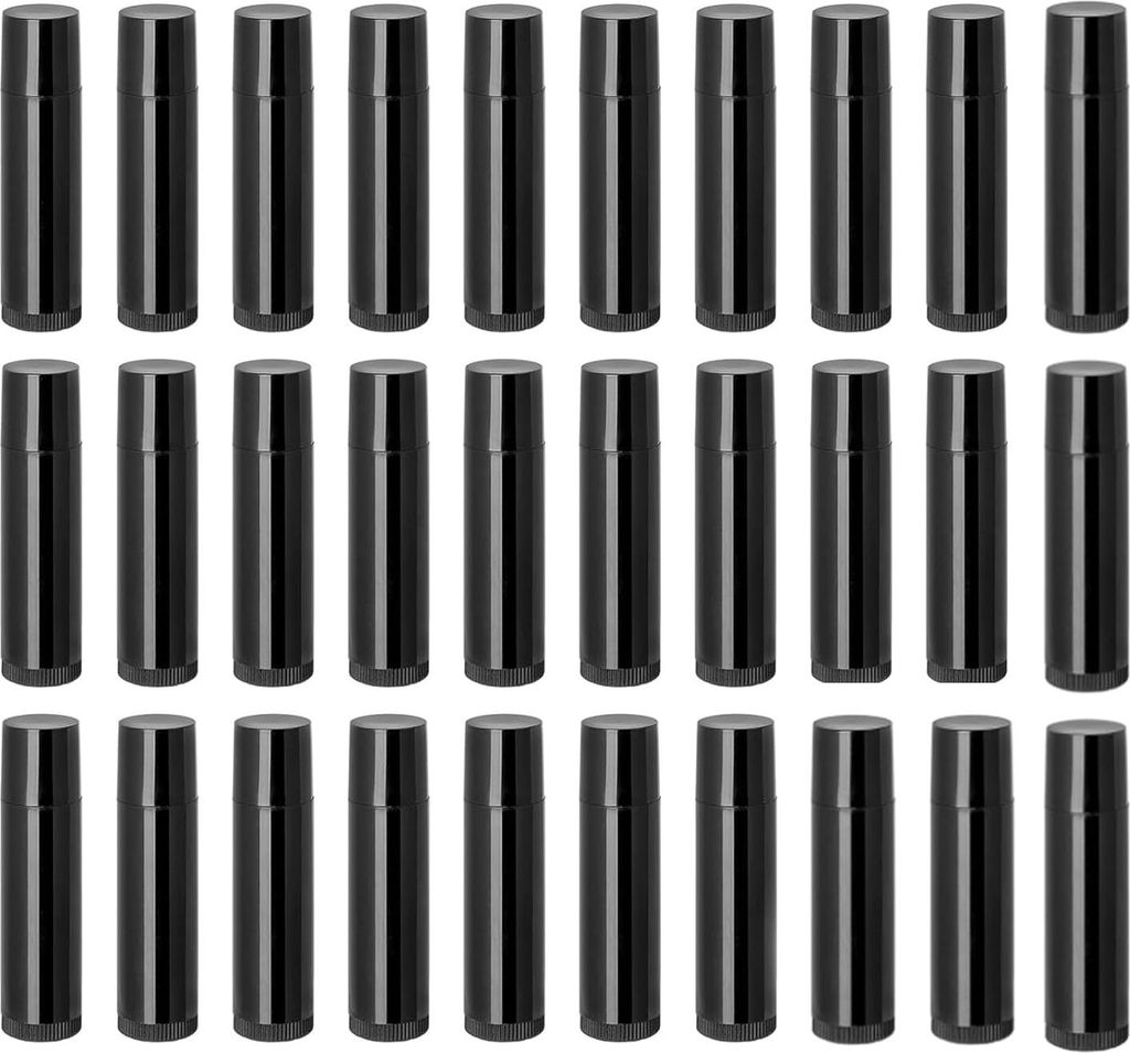 Lippenstifthülsen Leer, Wiederverwendbar Kunststoff Leer Lippenpflegestift Nachfüllbar mit Kappe für DIY Hausgemachte Lippenbalsams (30 Stück,S...