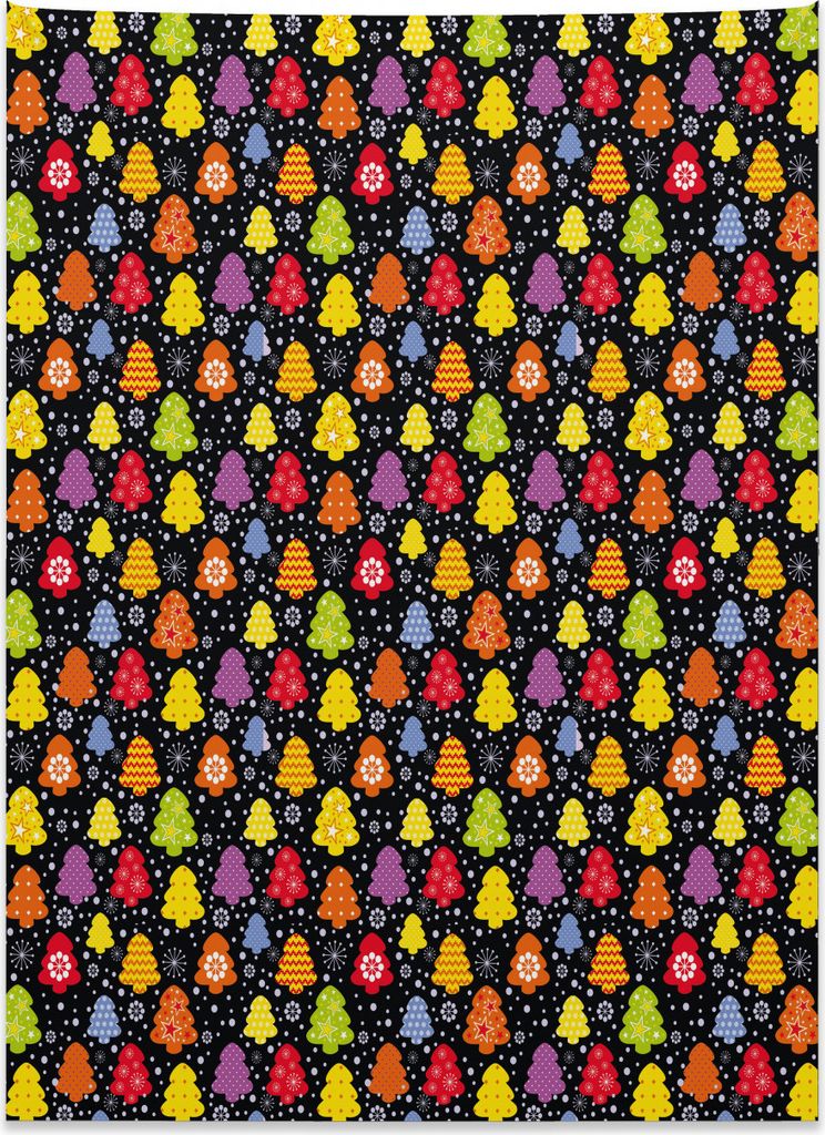 Abakuhaus Baum Wandteppich, Bunter Natur-Winter aus Weiches Mikrofaser Stoff Kein Verblassen Klare Farben Waschbar, 110 x 150 cm, Mehrfarbig