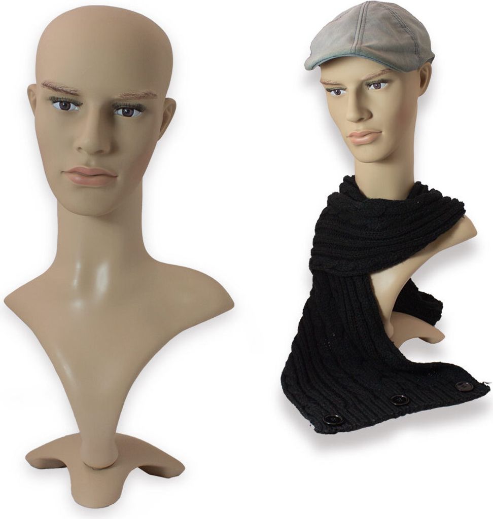 Perückenkopf Männlich Perrückenständer Schaufensterpuppen Kopf Dekokopf Mannequin 53cm MS-19252