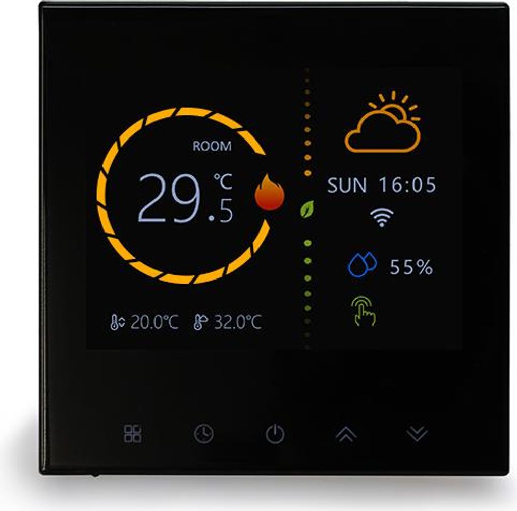 BOT WiFi Raumthermostat Tuya RTL2 16A schwarz Produktbild 