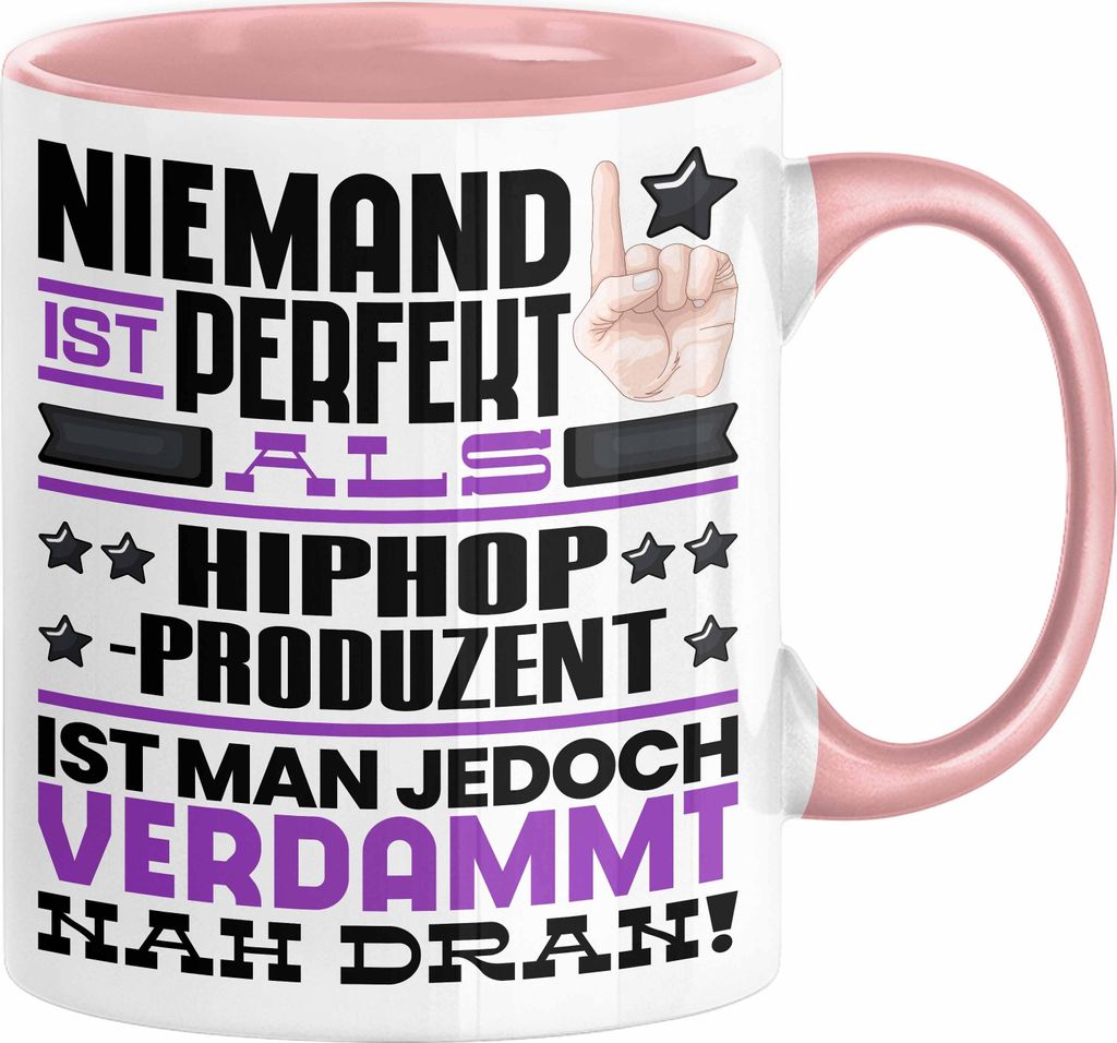 Hiphop-Produzent Geschenk Tasse Lustige Geschenkidee für Hiphop-Produzent Geburtstag Kaffee-Becher Niemand Ist Perfekt Aber Als Hiphop-Produzent I...
