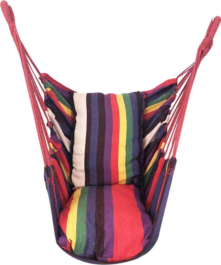 100cm x 130cm Hängesessel - Hängende Seilschaukel für Innen, Außen, Garten, Terrasse, Veranda, Hof - 2 Sitzkissen enthalten - 150 kg Lastgewich...