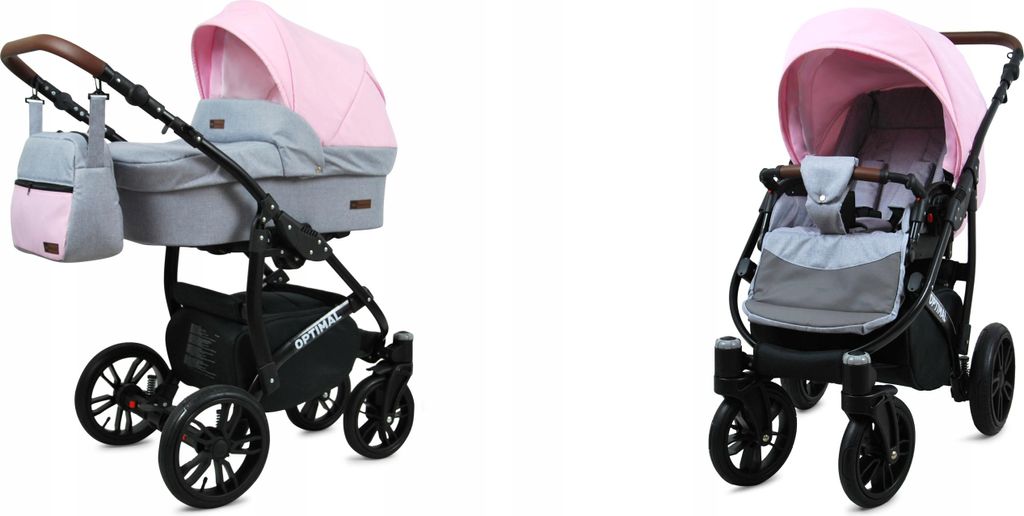 BabyLux Optimal | 2in1 Kinderwagen Set | Light Pink | Kombikinderwagen | Kinderwagenset | Buggy