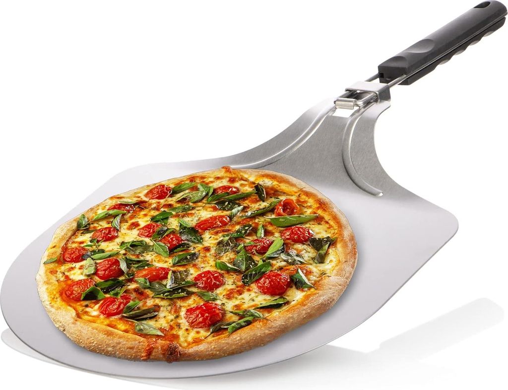 Pizzaschaufel - Edelstahl - platzsparend - 1 Stück - silberfarben