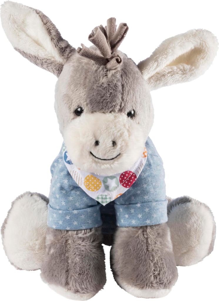 Sterntaler Spieluhr, Stofftier Esel Emmi, Austauschbares Spielwerk, Größe: L, Hellblau/Grau 6022000 Emmi 2020