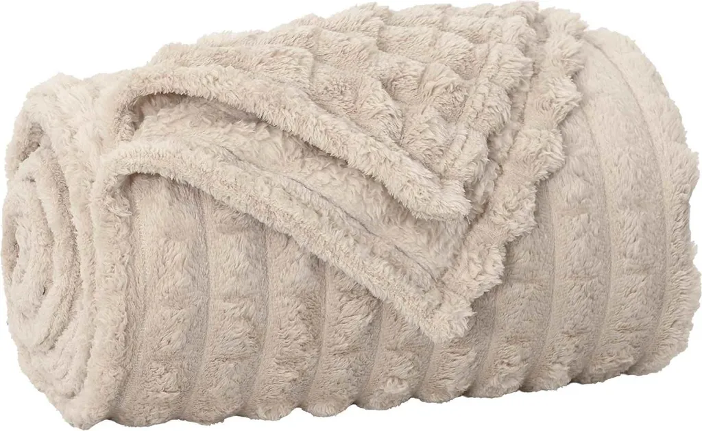 vidaXL Plaid Pile Beige Matrimoniale 270x240 cm - Lavabile e Resistente