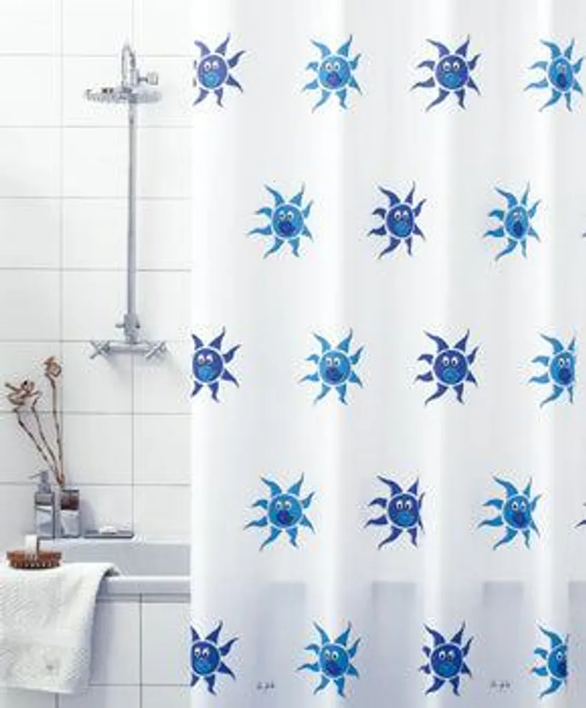 Rideau de douche textile anti-moisissure Sole Blu à motifs variés