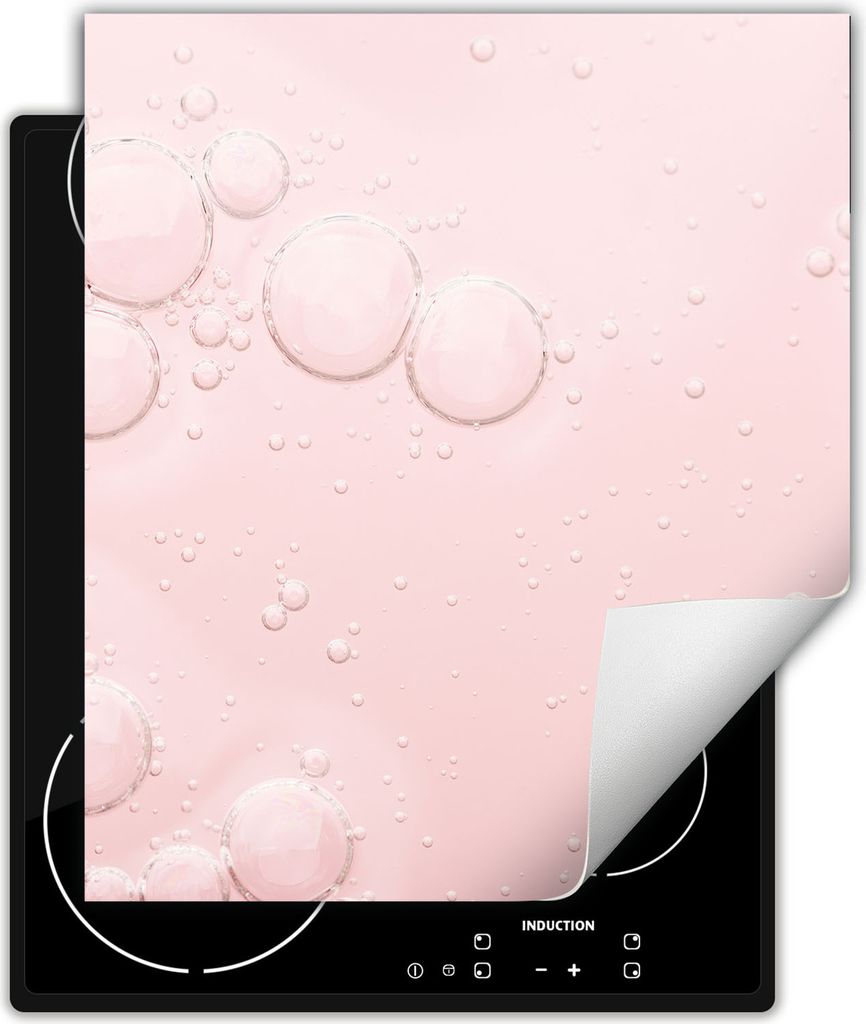 DarHaus Herdabdeckplatte 45x52 cm Anti Rutsch Matte Aufrollbar, Rosa - Blasen