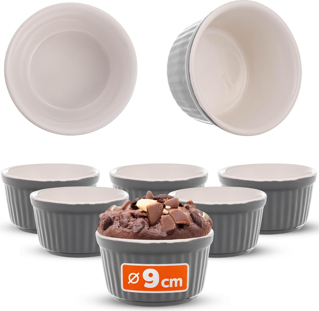 KADAX Soufflé Förmchen, 6 Stück, Ø 9cm Crème Brûlée Produktbild 