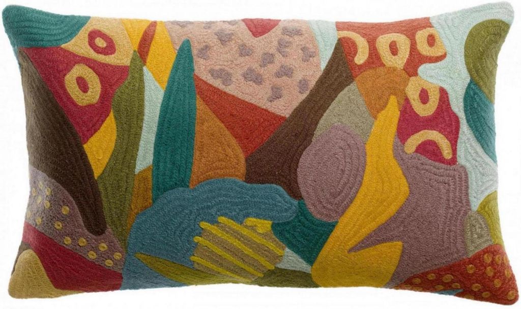 Besticktes Kissen Izel mineral 30 x 50 cm Vivaraise