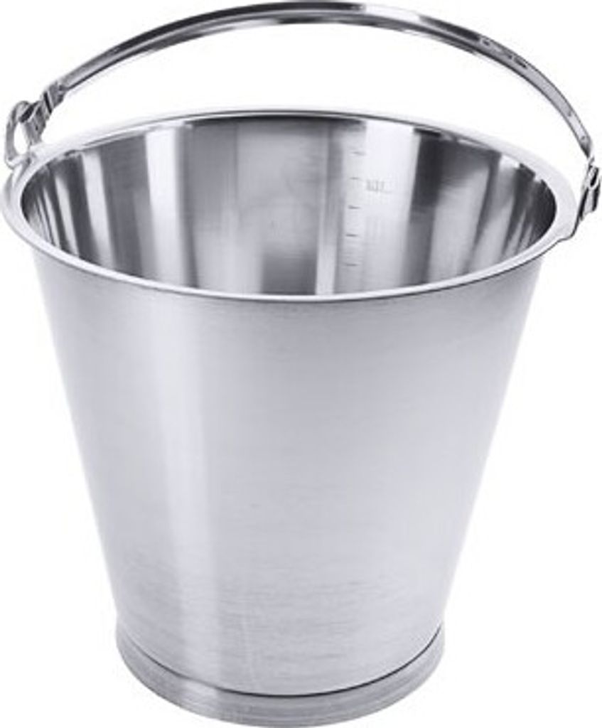 Eimer, Transporteimer, Edelstahl, mit Bodenreif, 10-15 Liter wählbar : 12 l Variante: 12 l