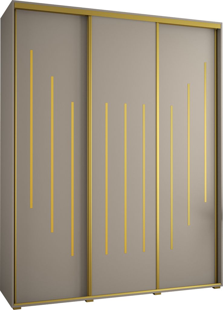 Kryspol Dakota 8 Schrank, drei Türen - 235,2x190x60cm - Kaschmir Gold