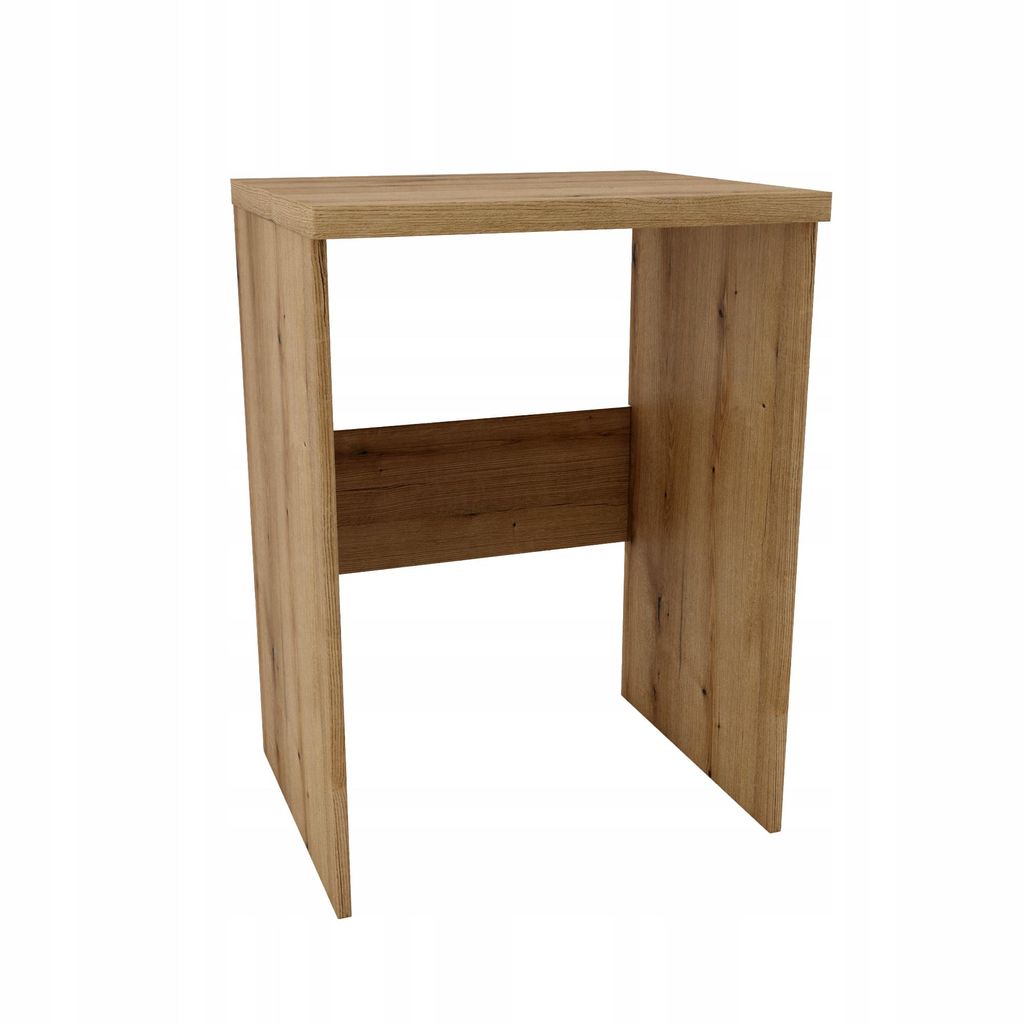A wooden cabinet for a washing machine and dryer.