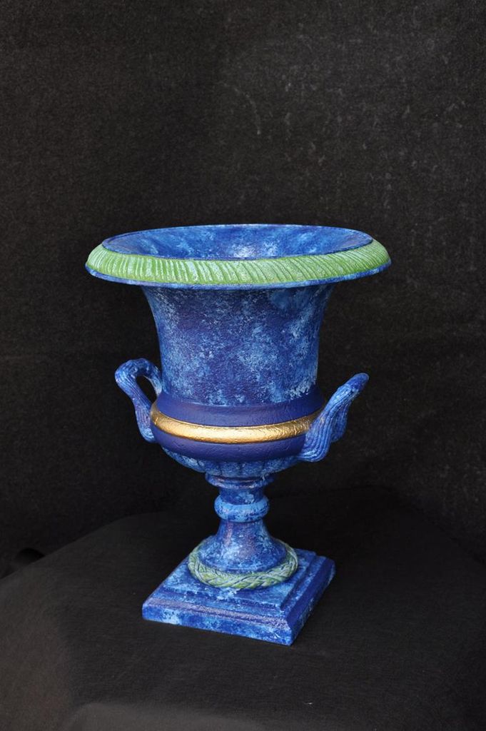 Design Blumen Topf Dekoration XXL Vase Vasen Handarbeit Deko Kelch Pokal Blumen