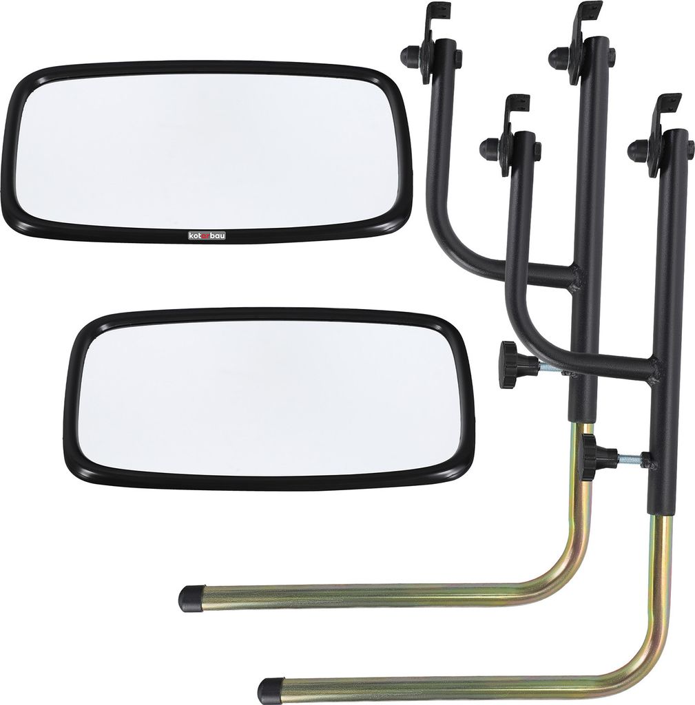 KOTARBAU 2Stk. Traktor Spiegel mit Halterung Universal 15,5 x 28,5 cm PVC 2 Stk. Aluminium Spiegelhalter Traktor Außenspiegel Uni Spiegel Landma...