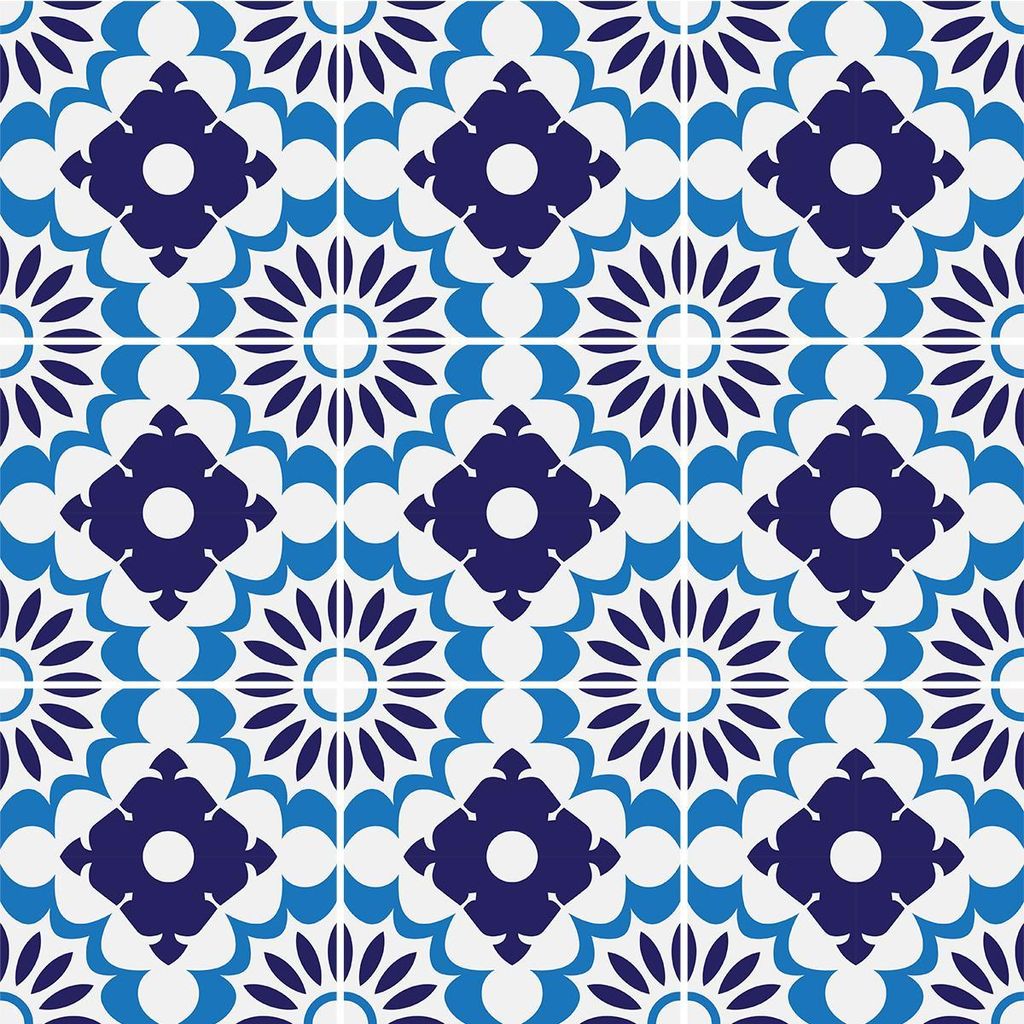 Selbstklebende Fliesenaufkleber für Küche und Bad – 9 Claudia Azulejos Fliesenaufkleber – 9 Aufkleber 15 x 15 cm