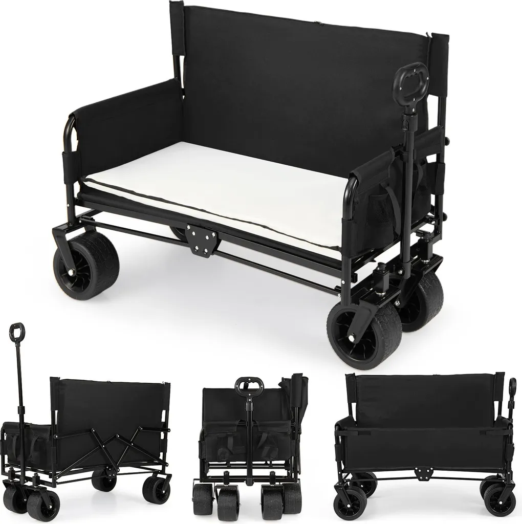 Carrello da Giardinaggio COSTWAY con Sedile: Cura le Piante Senza Fatica