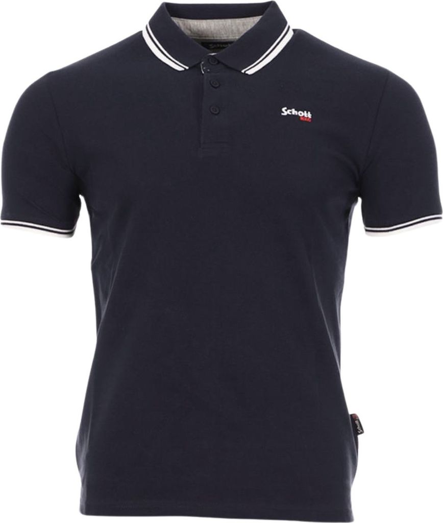 Schott Bryan Herren Poloshirt aus Baumwolle schwarz