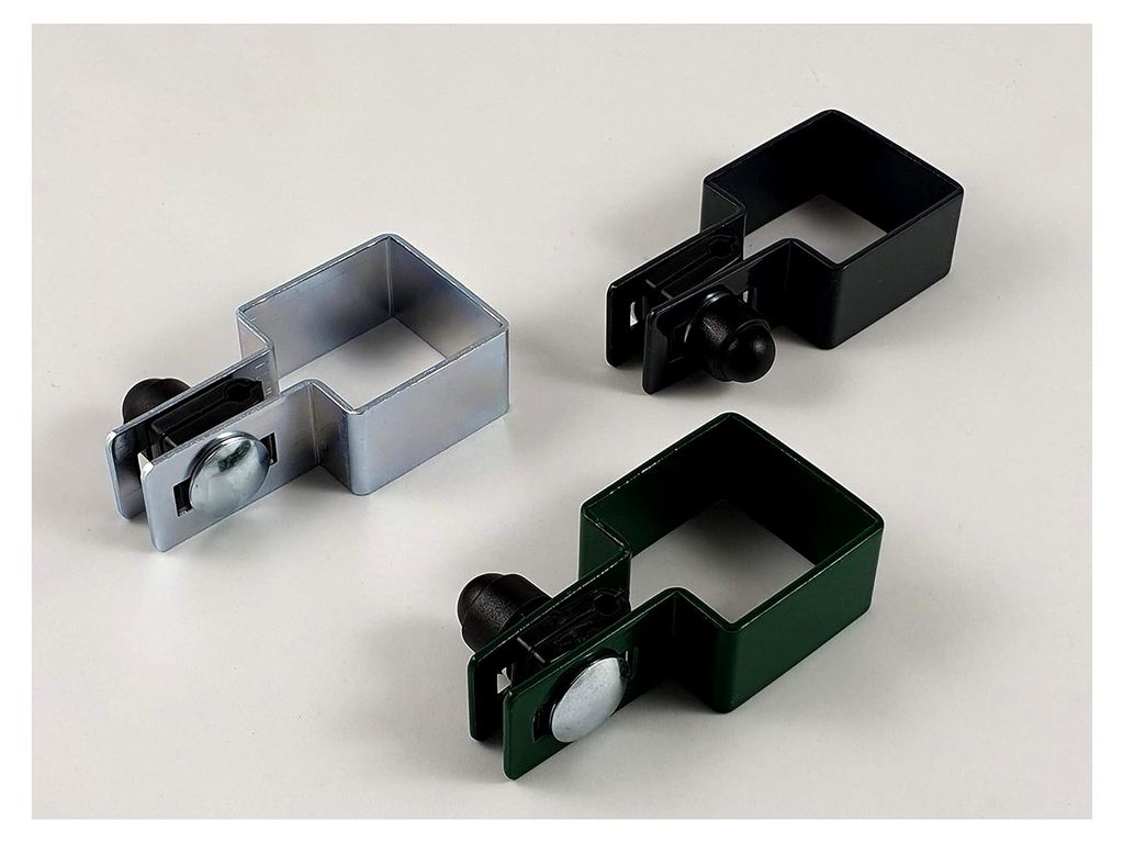 2 Stück rechteckige Endschelle im SET 40x60mm graphit für Ø5mm Draht