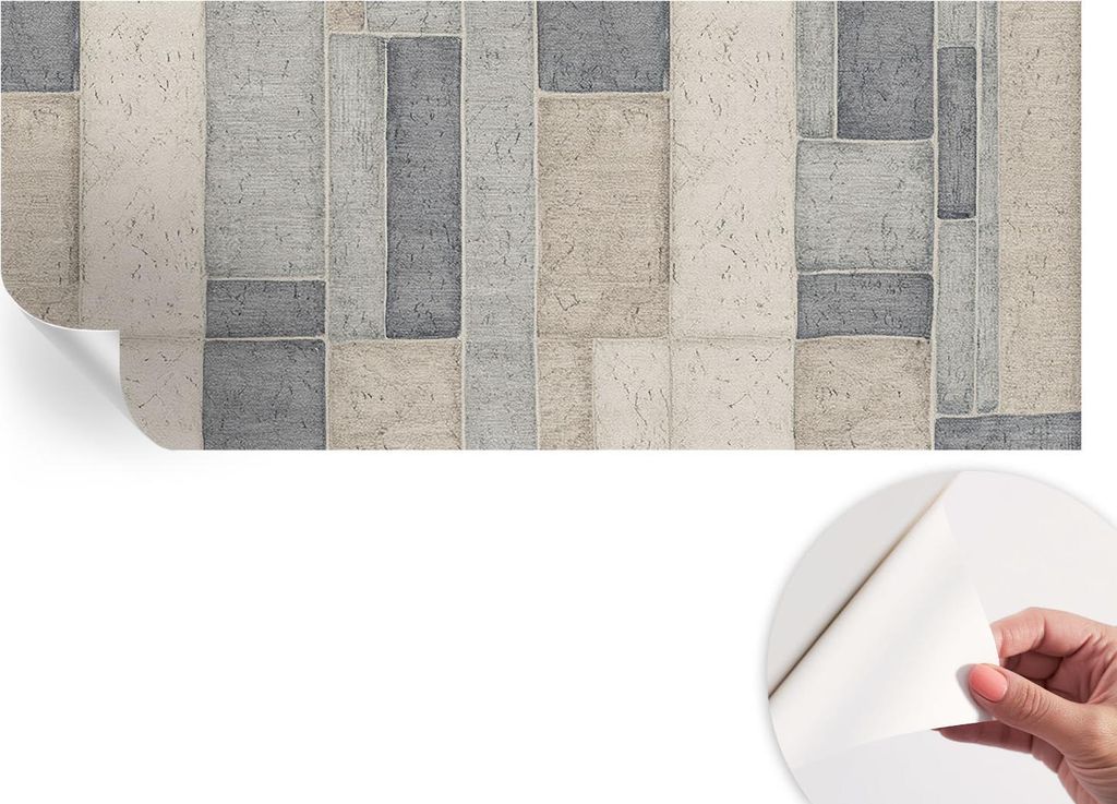 Selbstklebende Wandtapete - Dekorative Tapete für Wohnzimmer - Klebefolie für Wandbilder - Tapetenfolie für Wanddekoration - 208x146 cm - Geomet...