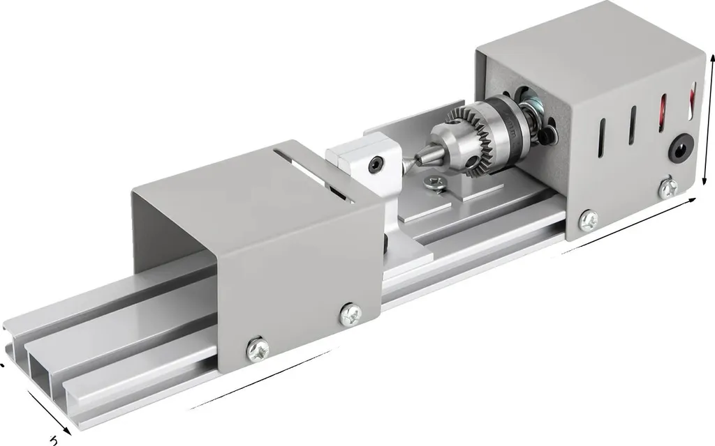 Mini-tour anti-vibration 7 vitesses réglables argenté pour atelier