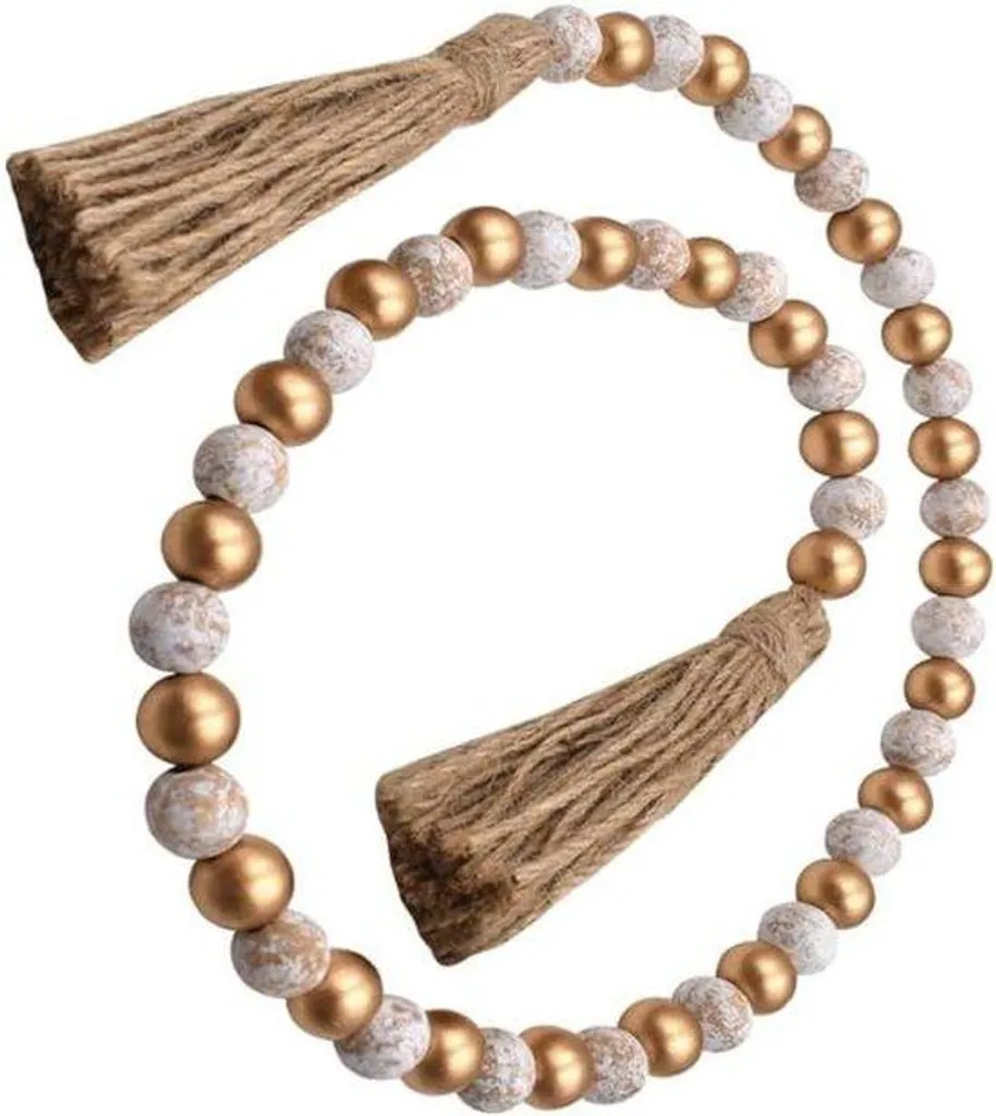 Guirlande bois naturel 1m avec brosses douces pour déco bohème chic