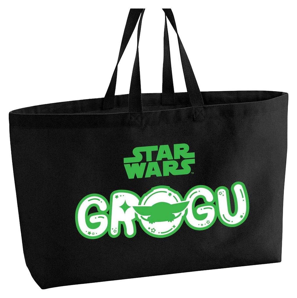 Star Wars - Tragetasche, bedruckt, Grogu, Übergroß GT14481 (Einheitsgröße) (Schwarz)