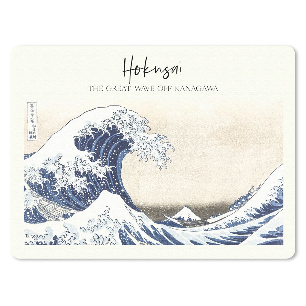 MuchoWow Mauspad Mousepad Hokusai - Die große Welle vor Kanagawa - Japanische Kunst 40x30 cm - Mousepads - Maus Mat - Pad - Mausunterlage - Anti...