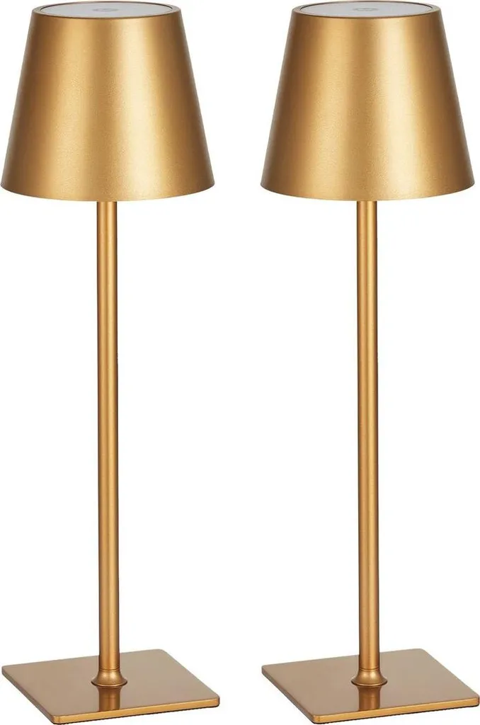 Lampe rechargeable 5200 mAh lot de 2 avec batterie longue durée finition or