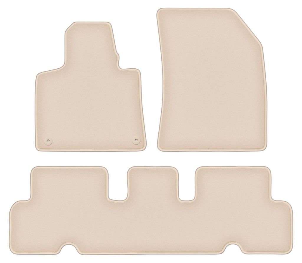 DURBAN Beige Velours-Fußmatten-Set für Citroen C4 Grand Spacetourer Minivan (2018-)