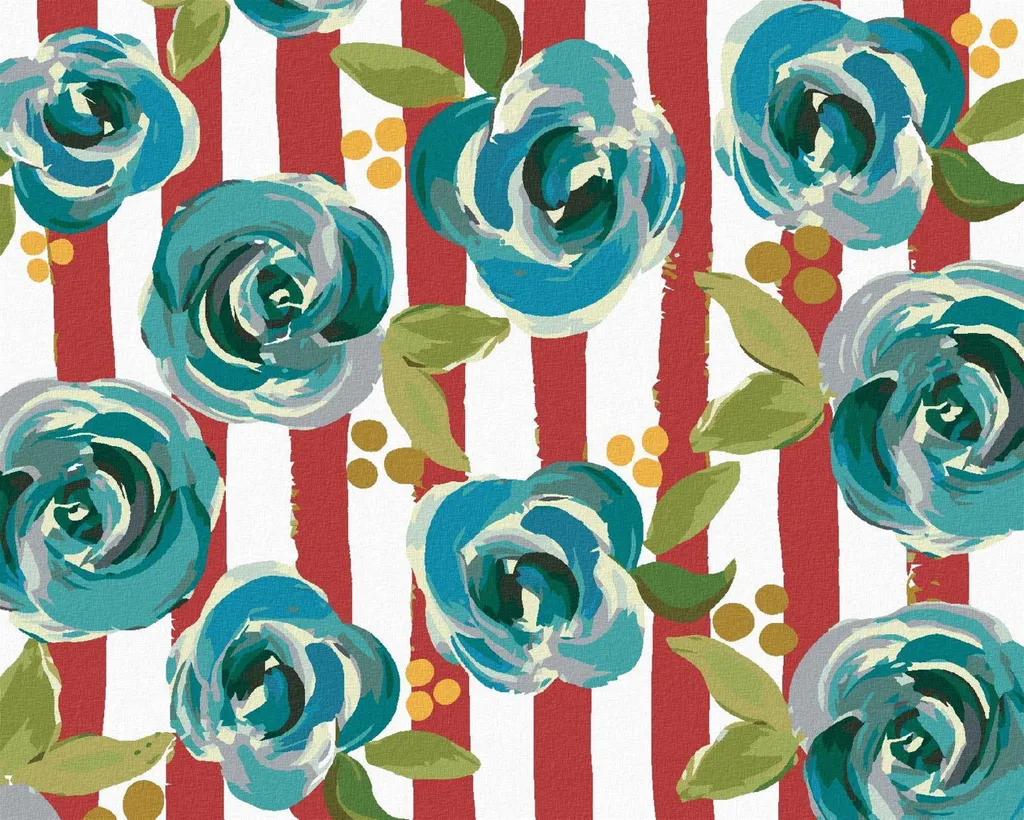 Toile décorative fleurs bleues Haley Bush 80x100 cm pour grand salon