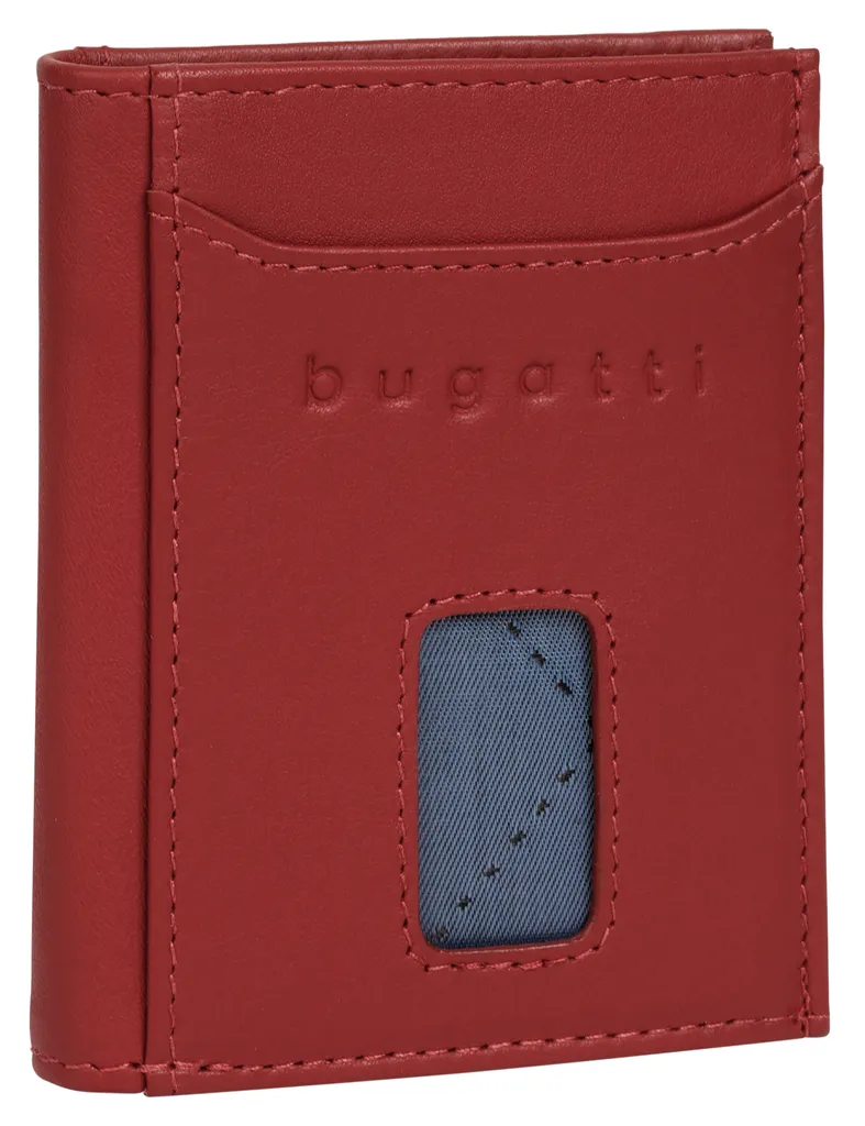 bugatti Mini Wallet Secure Slim Zip : Portefeuille RFID et compact rouge - 8