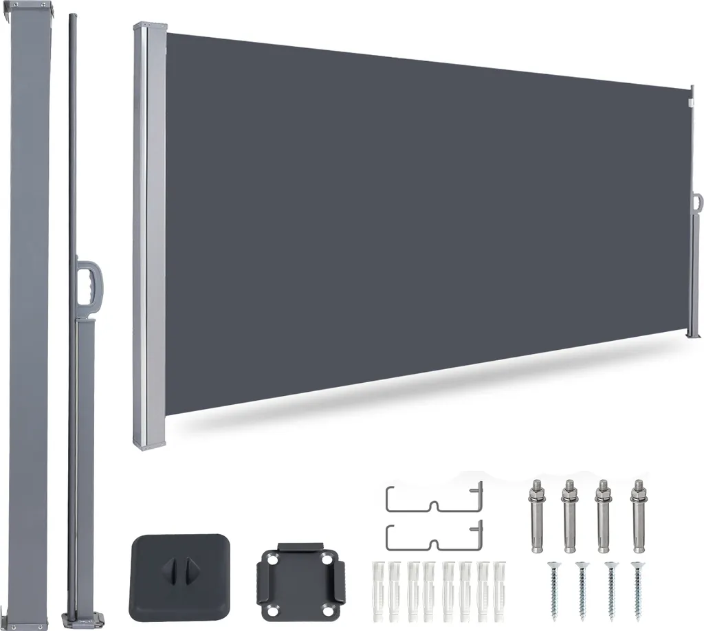 Tenda Laterale Retrattile 140x300 Antracite | Cassonetto Integrale UV