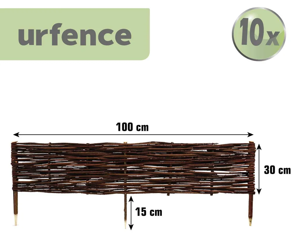 Clôture de Jardin Basse en Saule 100x30 cm - Délimitation Potager et Fleurs - 3