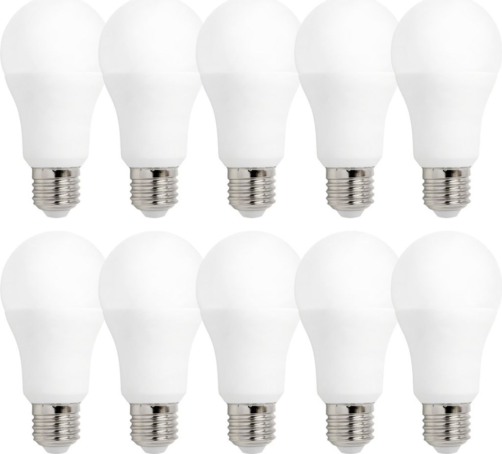 10 x Spectrum LED Leuchtmittel Birnenform 7W = 40W E27 matt 530lm Neutralweiß 4000K 270°
