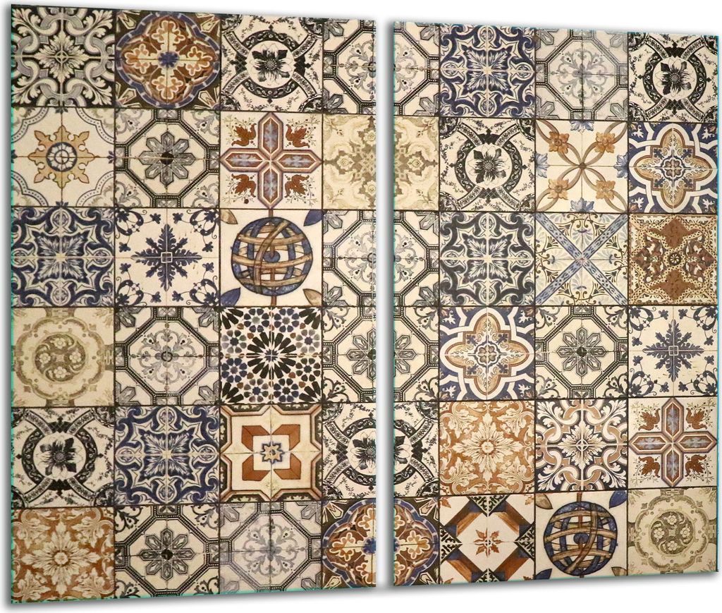 Herdabdeckplatten 2 teilig 30x52 Glaskeramikkochfeld Abdeckung Glas Mosaik