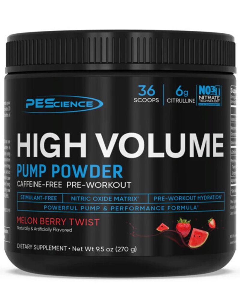 PEScience High Volume 261 g melon berry twist / Pump Booster / Koffeinfreier Pre-Workout Pump mit Citrullin, Taurin, Arginin Nitrosigin und Glycerin HydroMAX