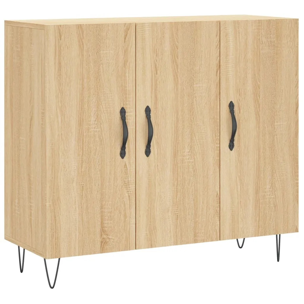Credenza Sonoma rovere 90x34x80 cm materiale a base di legno