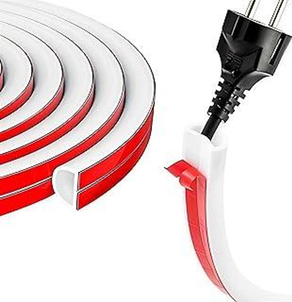 Kabelkanal Selbstklebend 3m – Kabel Einfach Verstecken ohne Bohren, Flexibler Halbrunder Kabelkanal Klein für Netzkabel im Haushalt & Büro