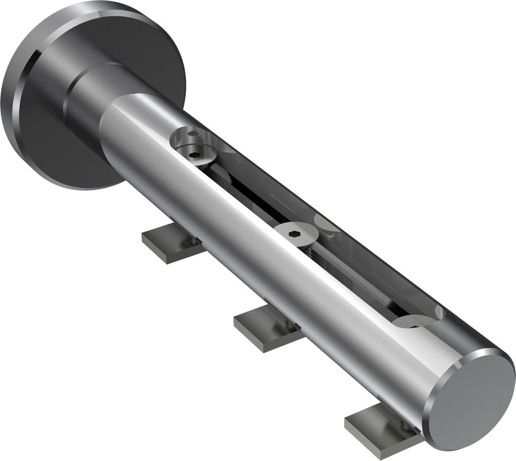 Interdeco Träger mit Abstand 4,5-11,5 cm / Wandhalterung für Gardinenstangen 20 mm Ø, 1-/2-/3-läufig Chrom, Typ Siteno