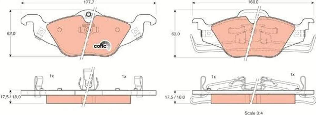 Plaquettes de Frein pour Entretien Opel Astra et Corsa - Modèle TRW GDB1351